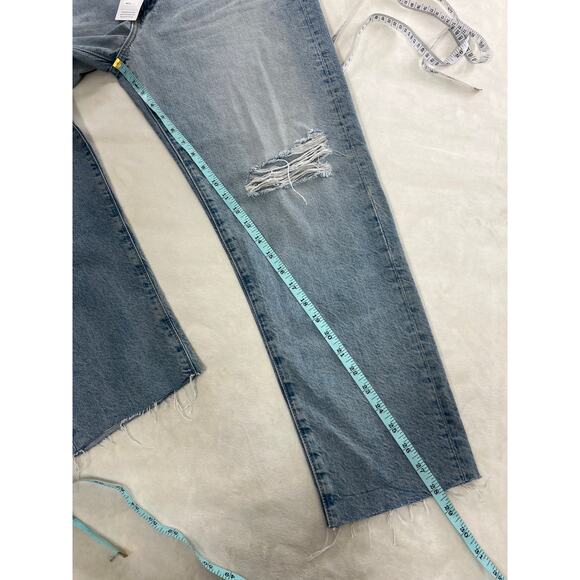 New AG Adriano Goldschmied Ex-Boyfriend Slouchy Slim Fit Light Wash Distressed - Picture 8 of 8